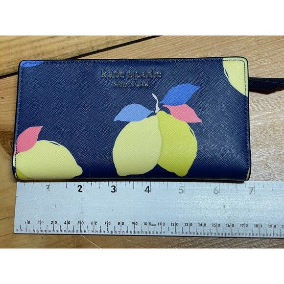 Kate Spade 3 Piece Lemon Zest Set. See thru bag tote, clip in bag and wallet - Picture 6 of 16